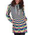 Psychedelic Explosion Optical Illusion Pullover Hoodie Dress