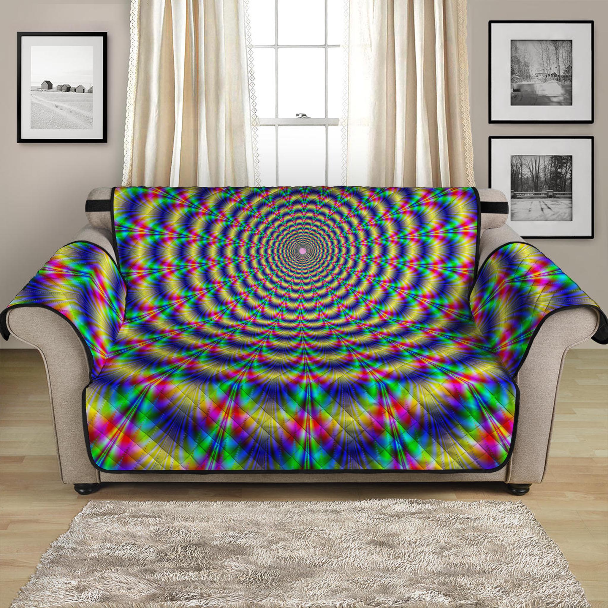 Psychedelic Explosion Optical Illusion Loveseat Protector