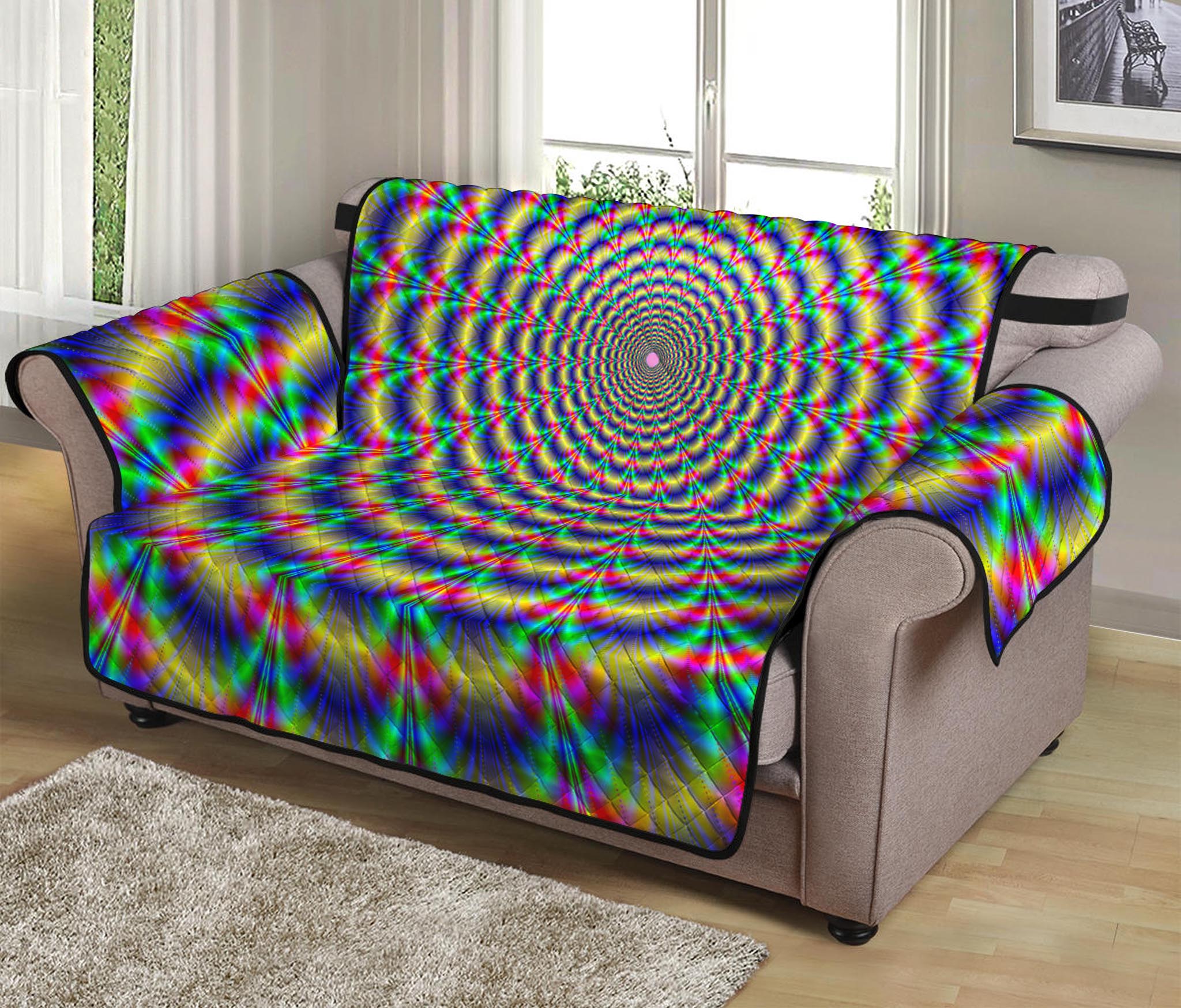 Psychedelic Explosion Optical Illusion Loveseat Protector