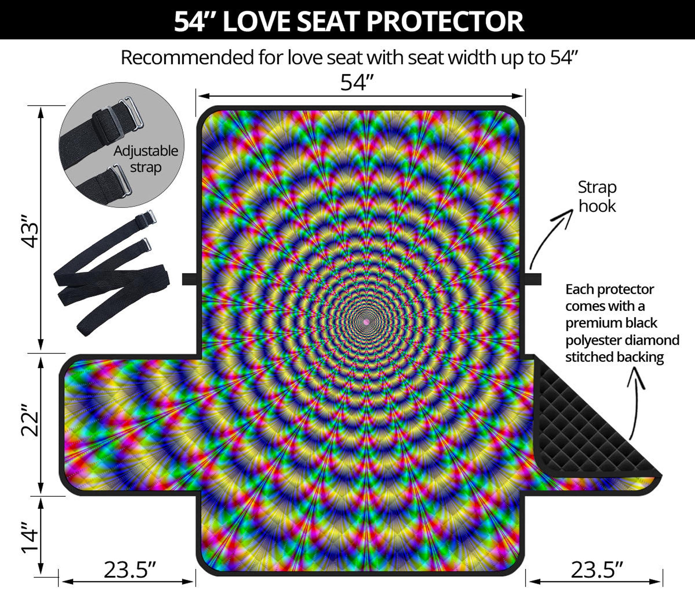 Psychedelic Explosion Optical Illusion Loveseat Protector