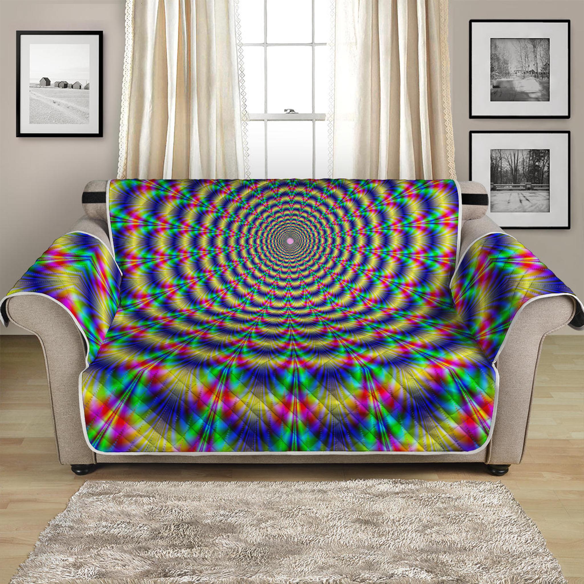 Psychedelic Explosion Optical Illusion Loveseat Protector