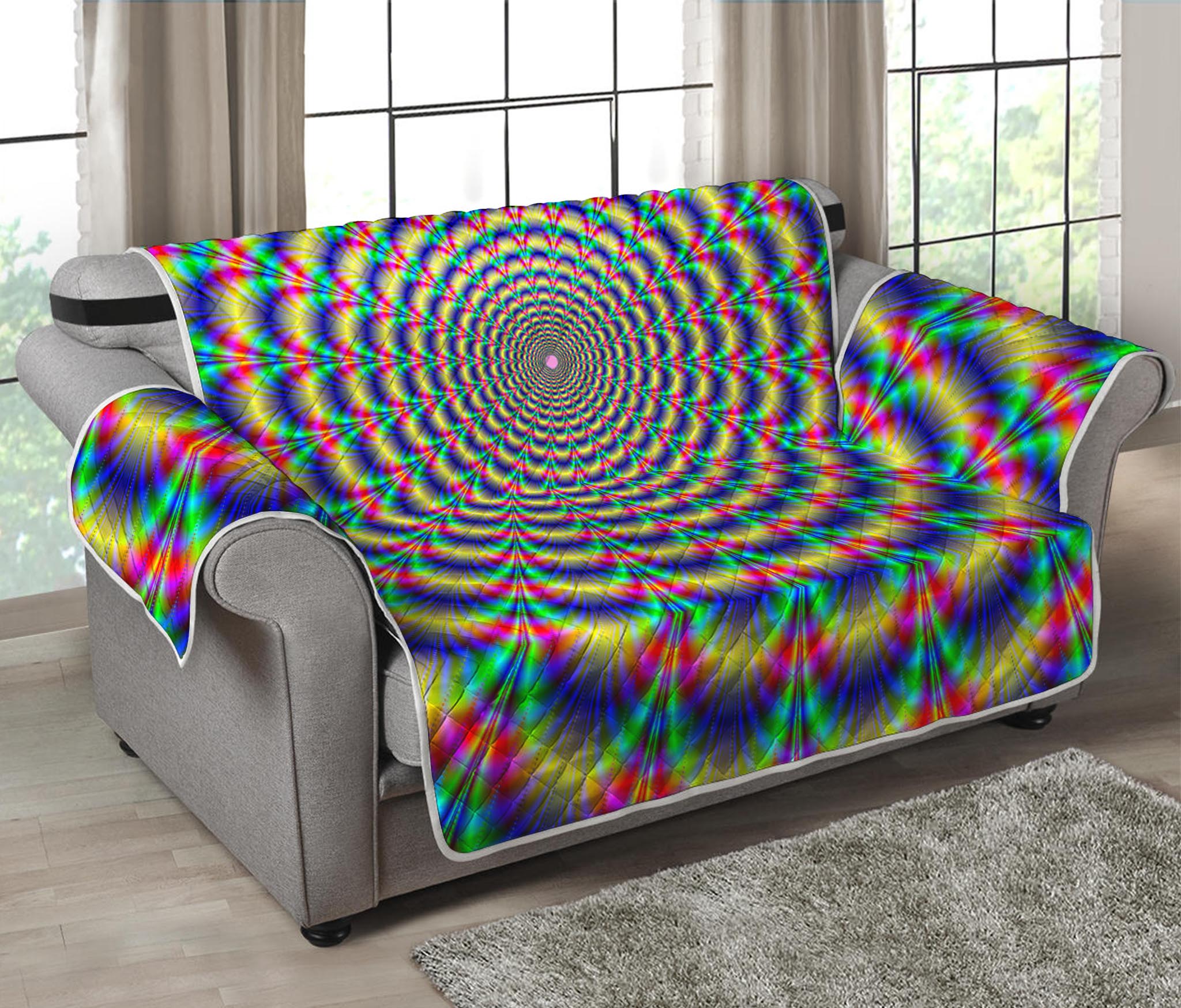 Psychedelic Explosion Optical Illusion Loveseat Protector