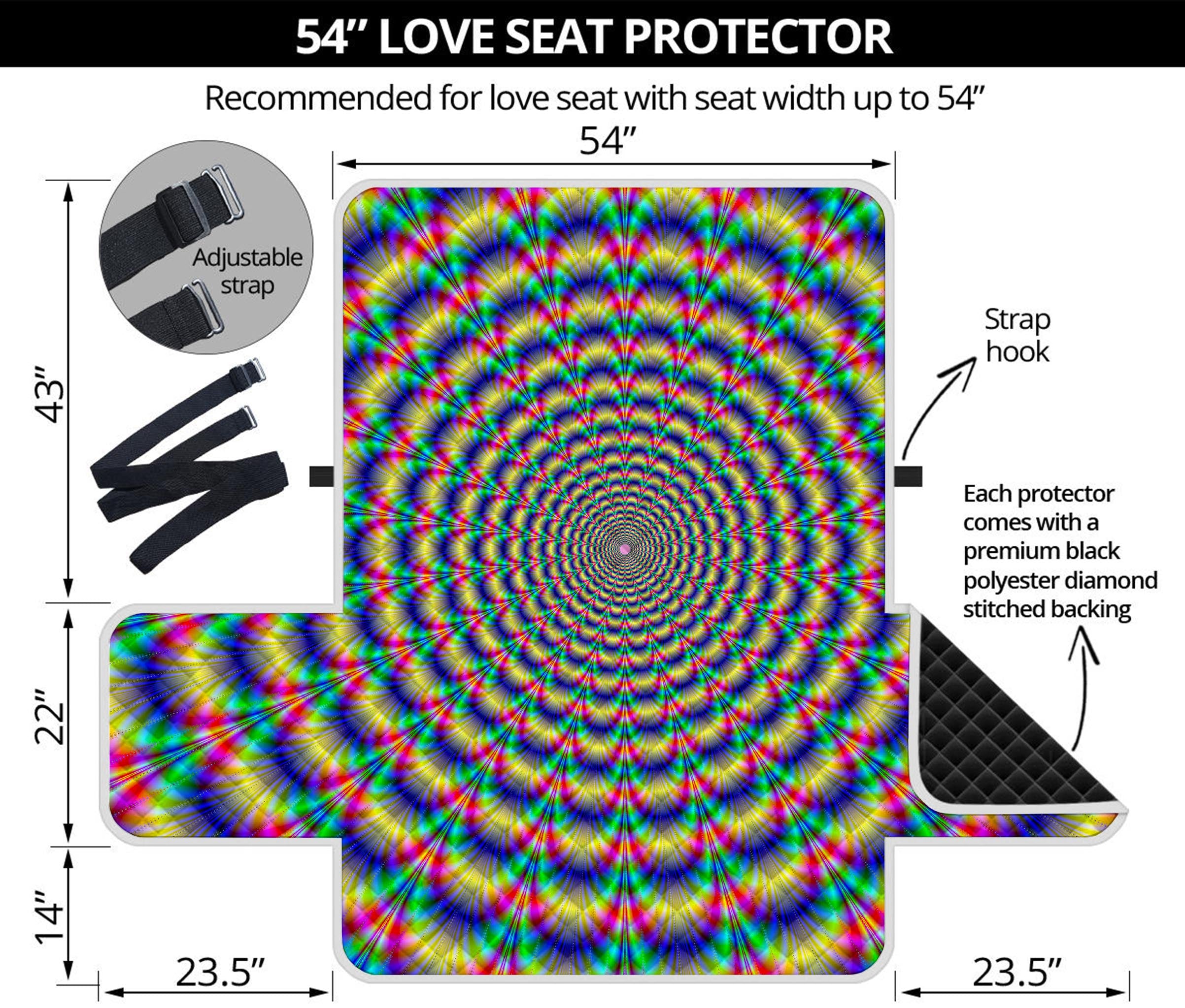 Psychedelic Explosion Optical Illusion Loveseat Protector