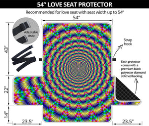 Psychedelic Explosion Optical Illusion Loveseat Protector