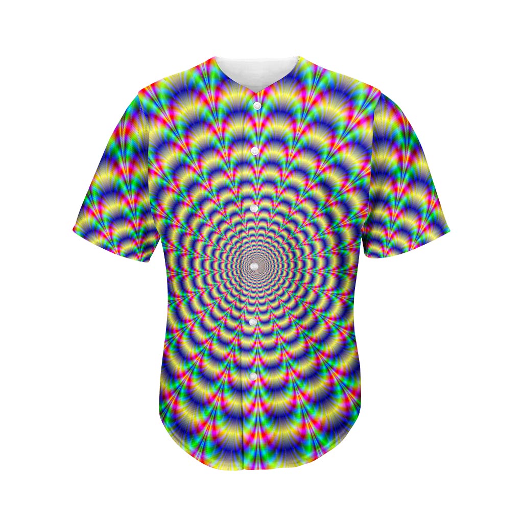 Psychedelic Explosion Optical Illusion Men's Baseball Jersey