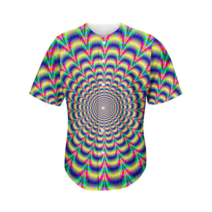 Psychedelic Explosion Optical Illusion Men's Baseball Jersey