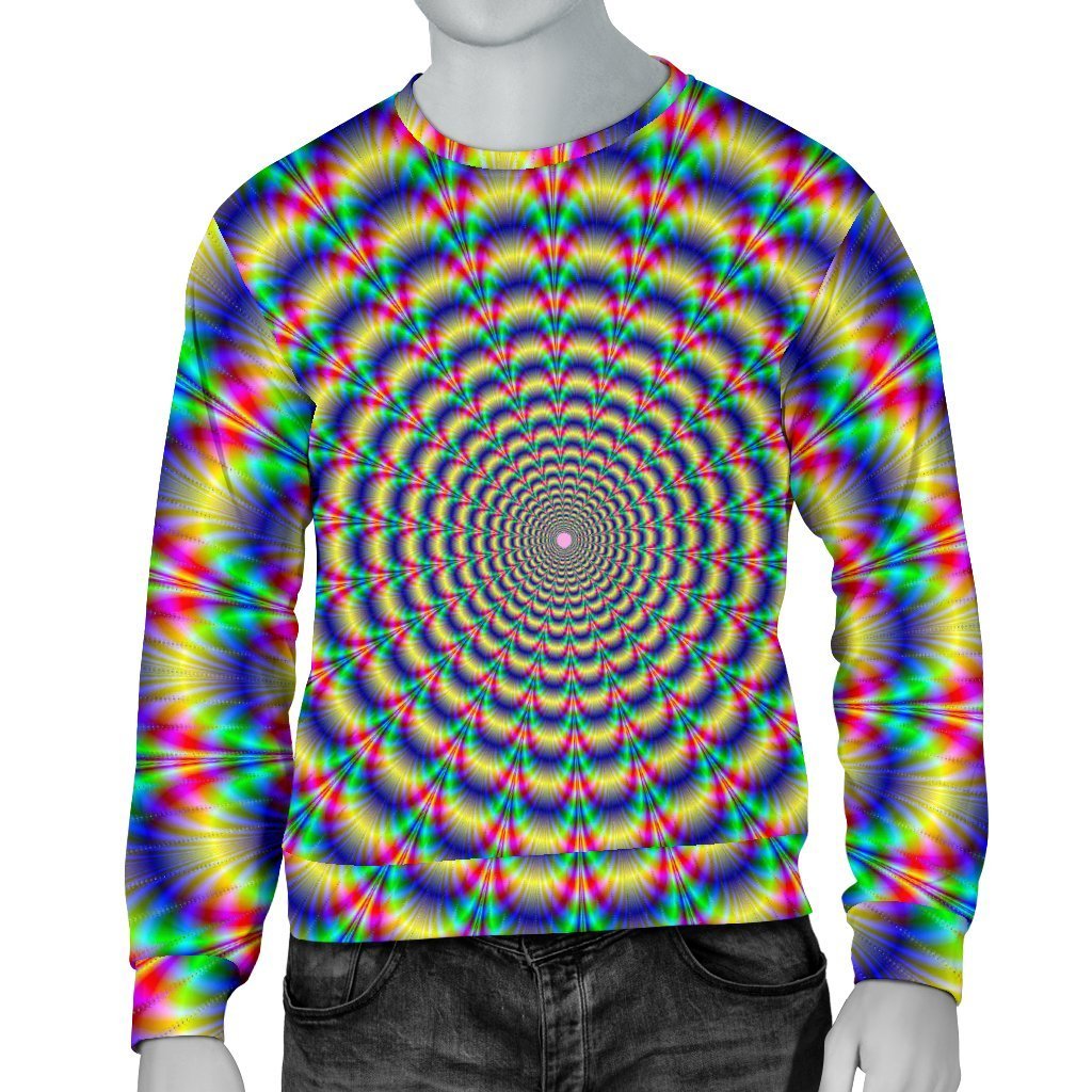 Psychedelic Explosion Optical Illusion Men's Crewneck Sweatshirt GearFrost