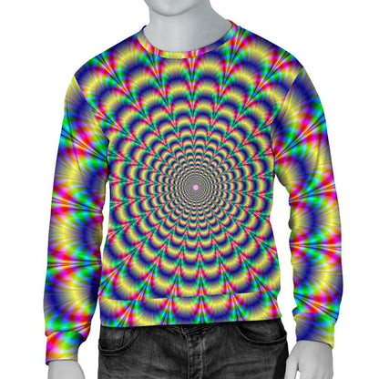 Psychedelic Explosion Optical Illusion Men's Crewneck Sweatshirt GearFrost