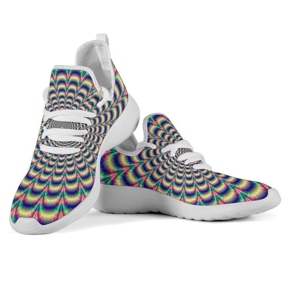 Psychedelic Explosion Optical Illusion Mesh Knit Shoes GearFrost