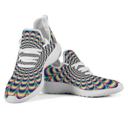 Psychedelic Explosion Optical Illusion Mesh Knit Shoes GearFrost
