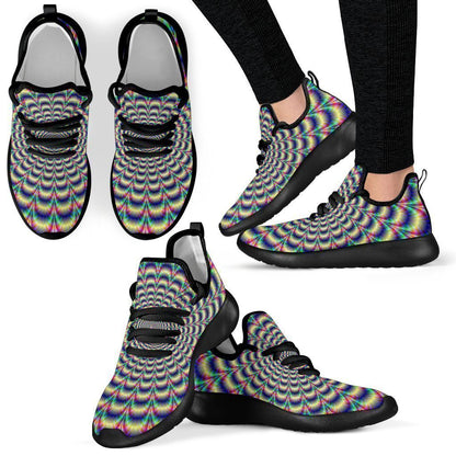 Psychedelic Explosion Optical Illusion Mesh Knit Shoes GearFrost
