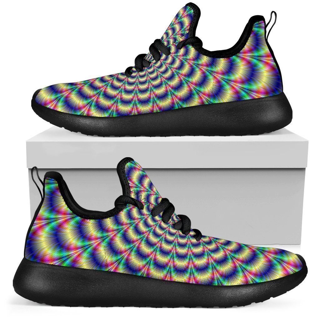 Psychedelic Explosion Optical Illusion Mesh Knit Shoes GearFrost