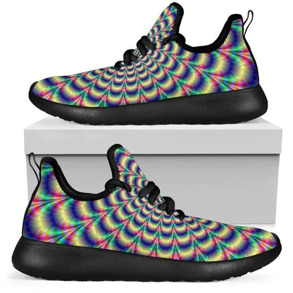 Psychedelic Explosion Optical Illusion Mesh Knit Shoes GearFrost