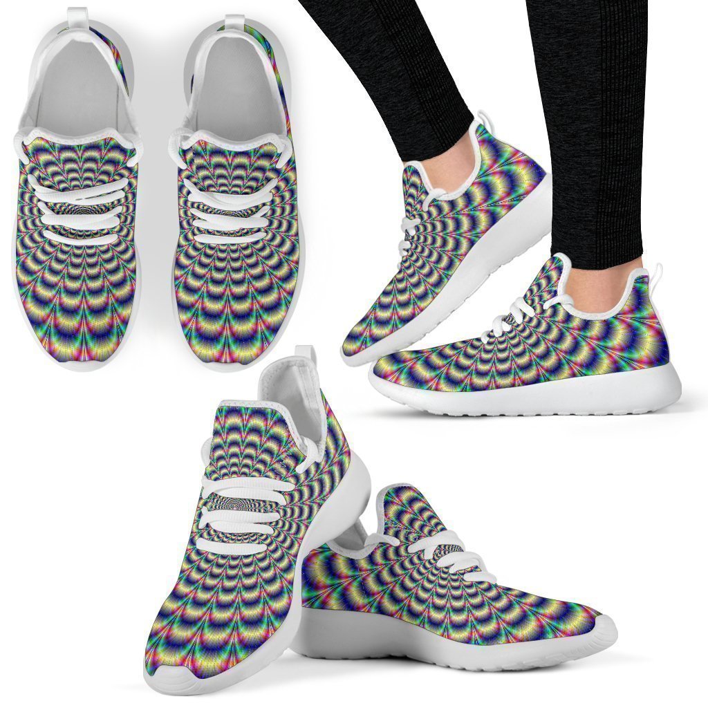 Psychedelic Explosion Optical Illusion Mesh Knit Shoes GearFrost