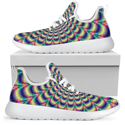 Psychedelic Explosion Optical Illusion Mesh Knit Shoes GearFrost