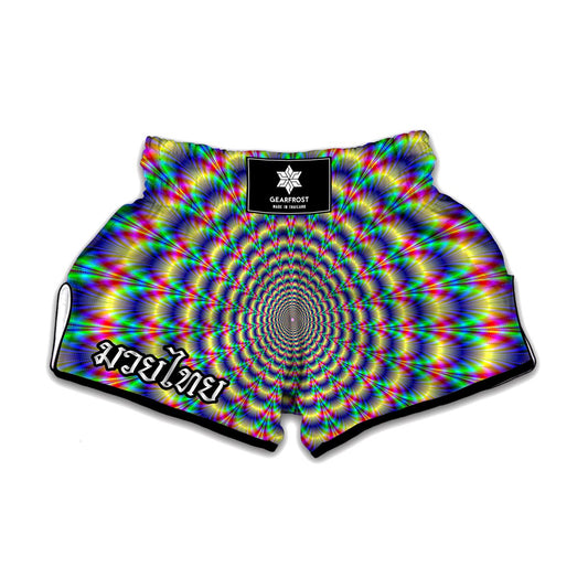 Psychedelic Explosion Optical Illusion Muay Thai Boxing Shorts