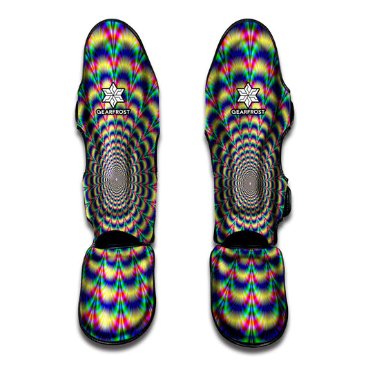 Psychedelic Explosion Optical Illusion Muay Thai Shin Guard