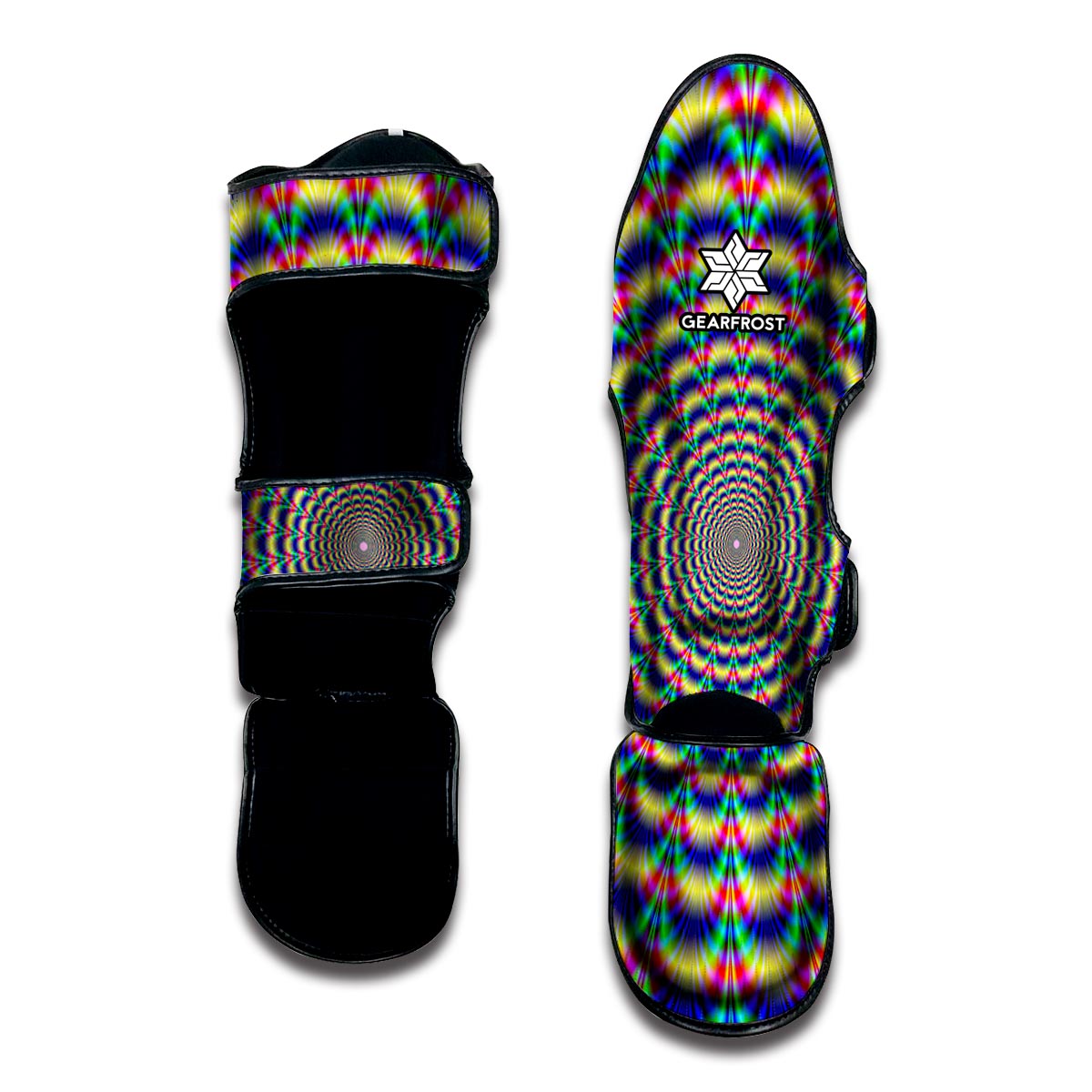 Psychedelic Explosion Optical Illusion Muay Thai Shin Guard