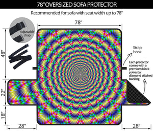 Psychedelic Explosion Optical Illusion Oversized Sofa Protector