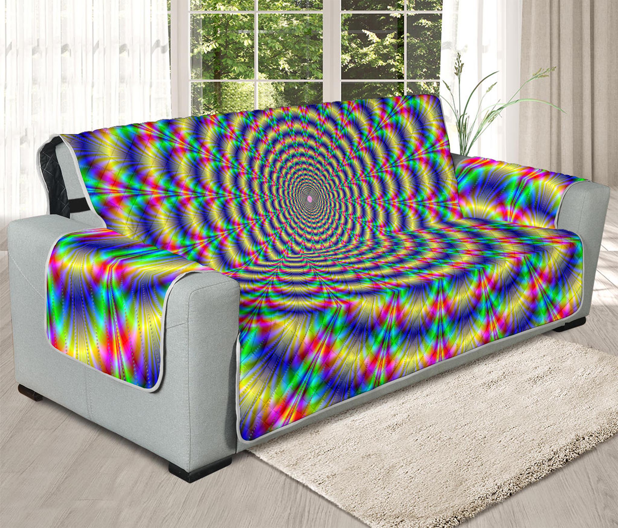 Psychedelic Explosion Optical Illusion Oversized Sofa Protector