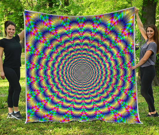 Psychedelic Explosion Optical Illusion Quilt