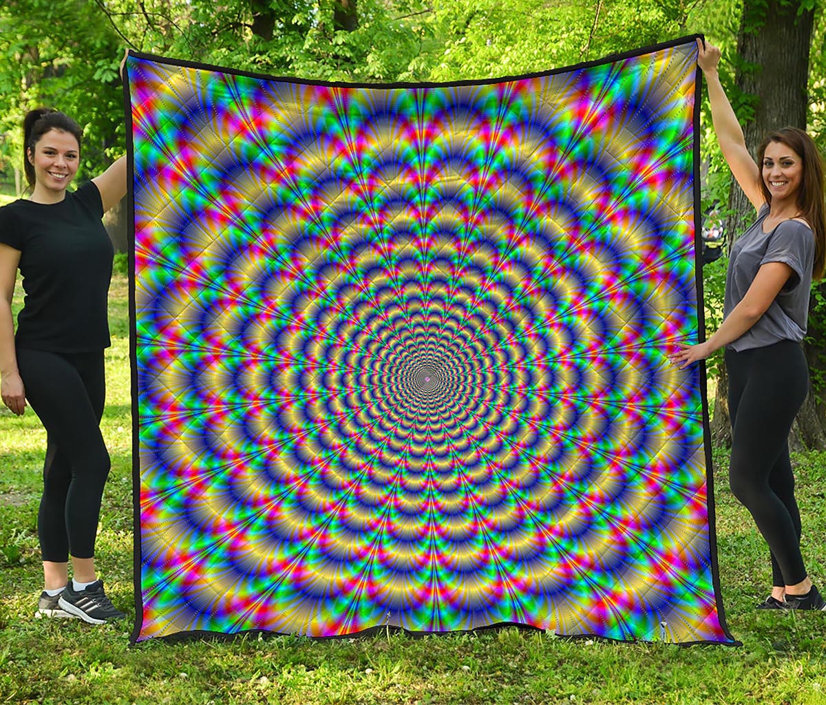 Psychedelic Explosion Optical Illusion Quilt