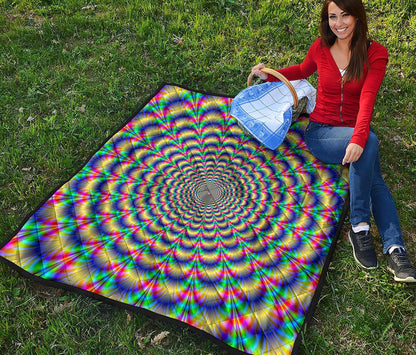 Psychedelic Explosion Optical Illusion Quilt