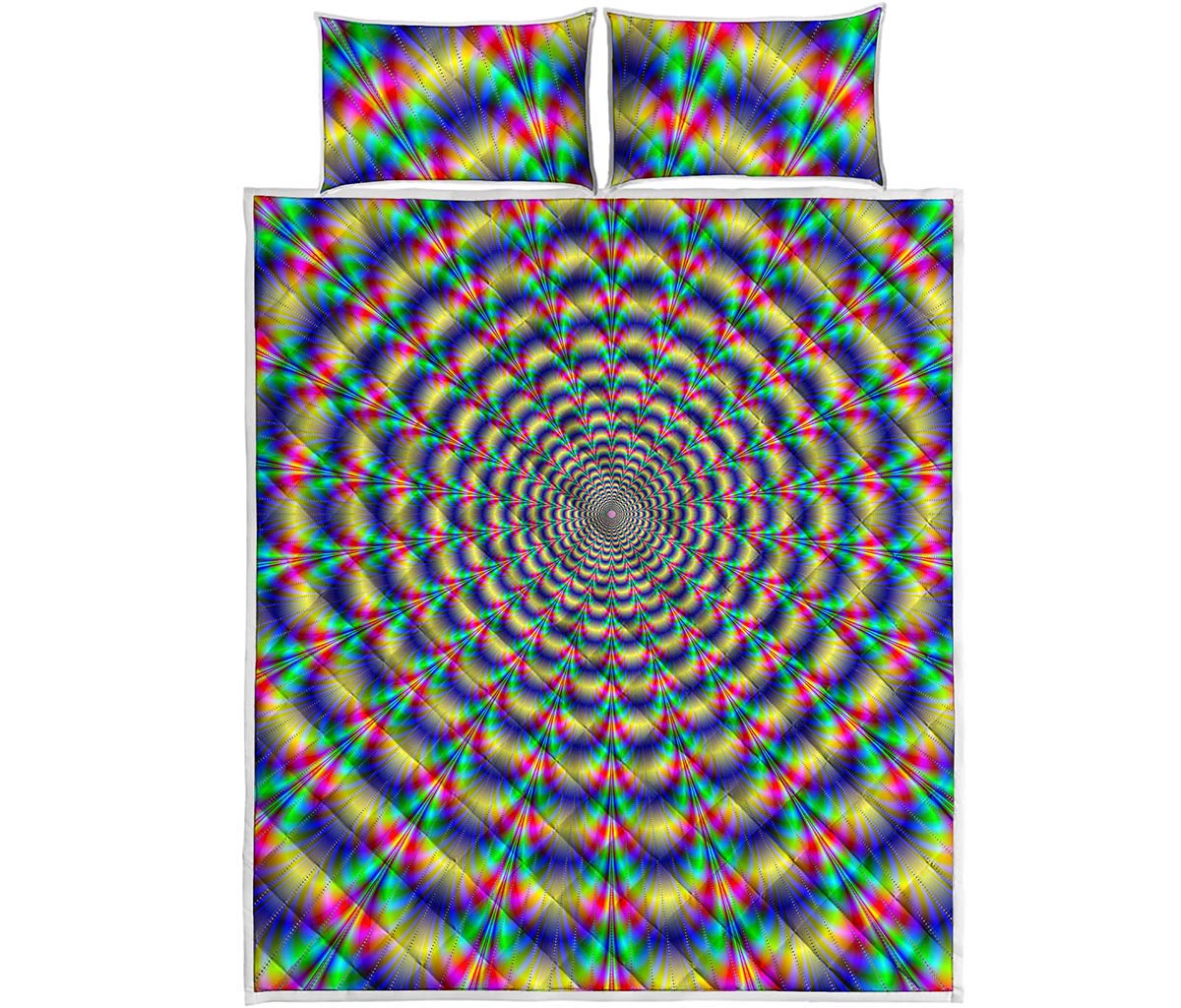 Psychedelic Explosion Optical Illusion Quilt Bed Set