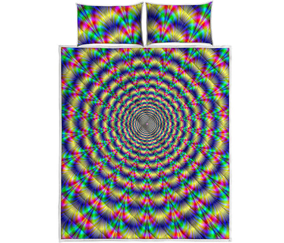 Psychedelic Explosion Optical Illusion Quilt Bed Set