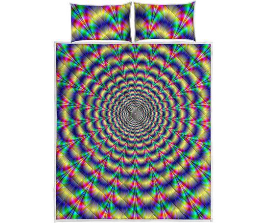 Psychedelic Explosion Optical Illusion Quilt Bed Set