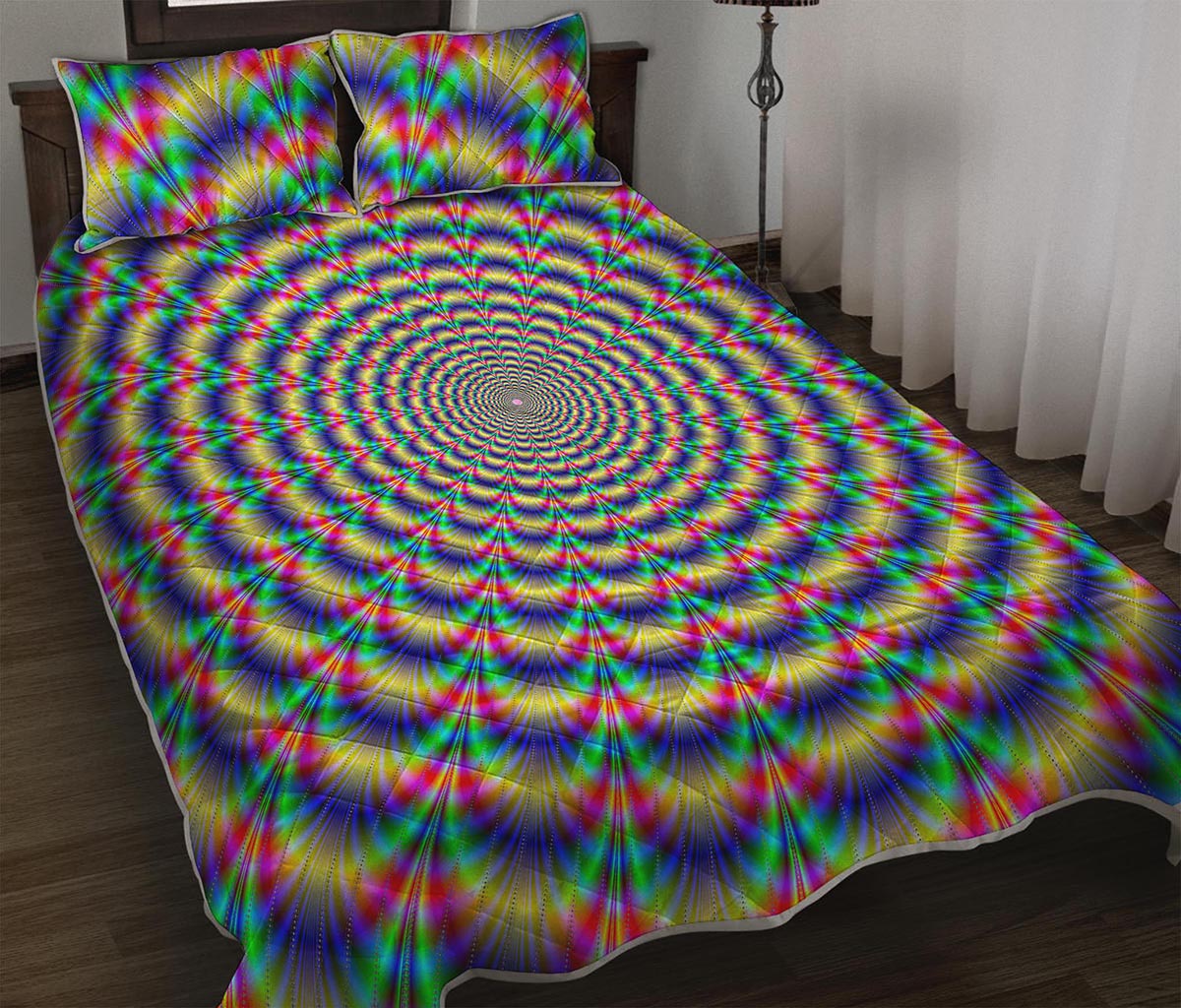 Psychedelic Explosion Optical Illusion Quilt Bed Set