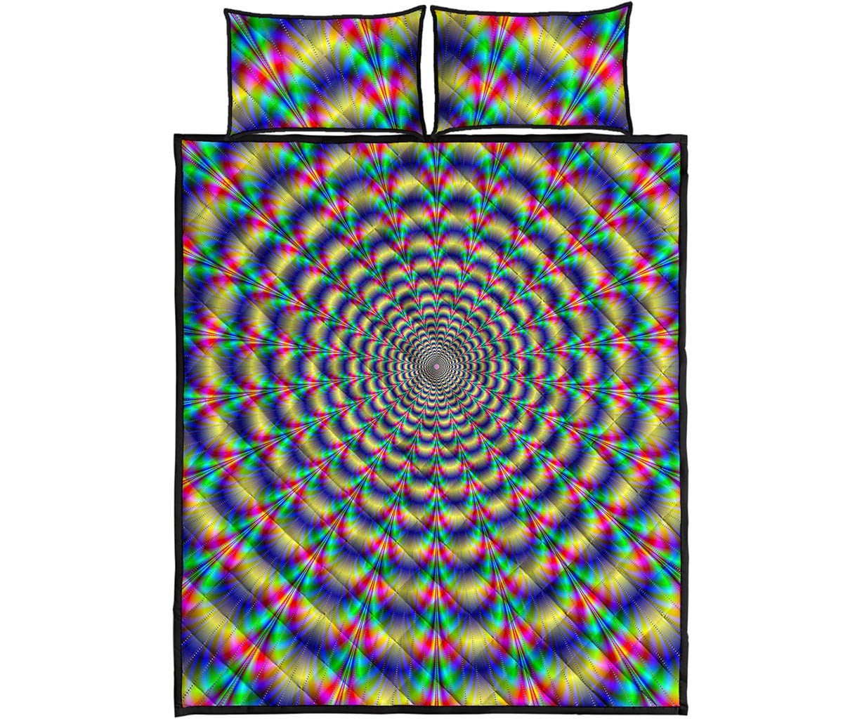 Psychedelic Explosion Optical Illusion Quilt Bed Set