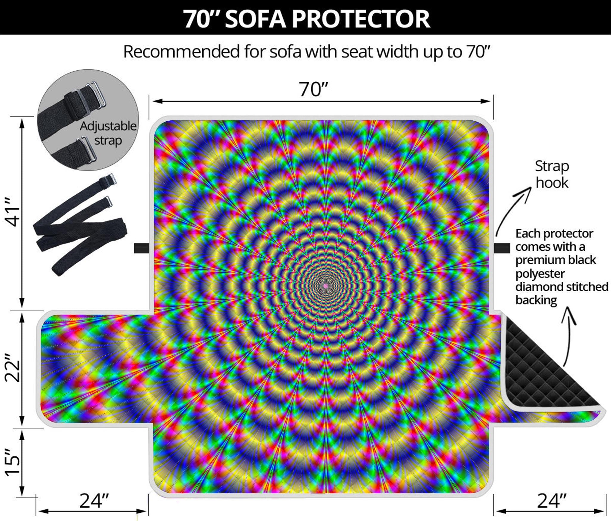 Psychedelic Explosion Optical Illusion Sofa Protector