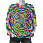 Psychedelic Explosion Optical Illusion Women's Crewneck Sweatshirt GearFrost
