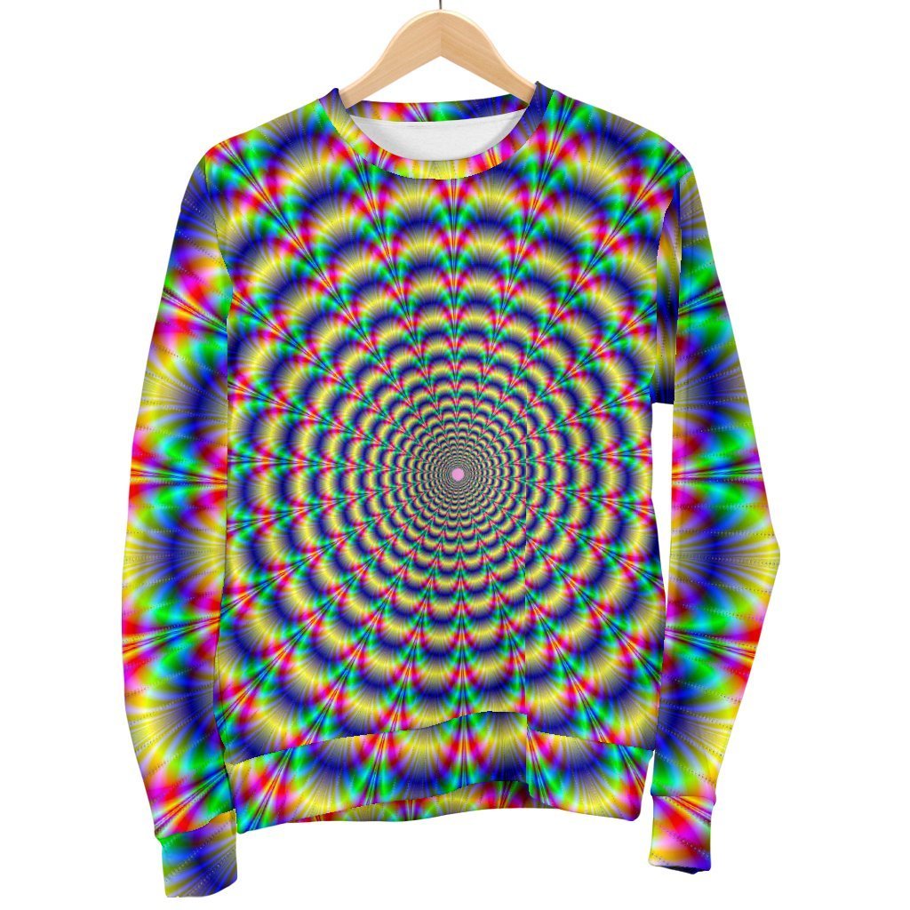 Psychedelic Explosion Optical Illusion Women's Crewneck Sweatshirt GearFrost