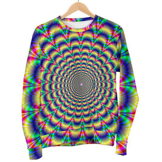 Psychedelic Explosion Optical Illusion Women's Crewneck Sweatshirt GearFrost