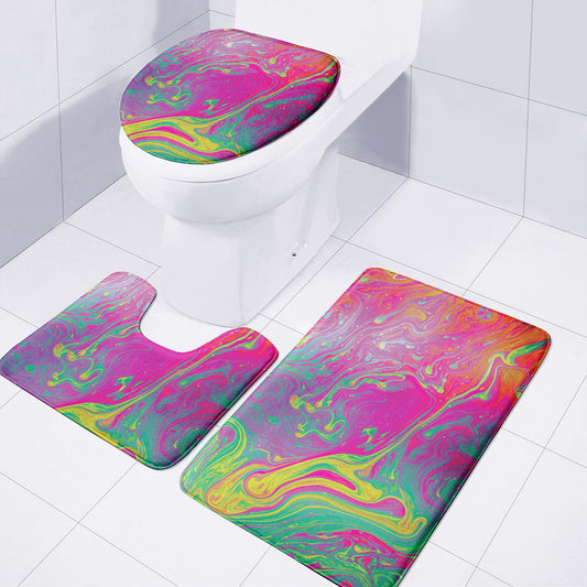 Psychedelic Formed Print 3 Piece Bath Mat Set