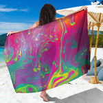 Psychedelic Formed Print Beach Sarong Wrap