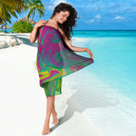 Psychedelic Formed Print Beach Sarong Wrap