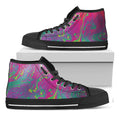 Psychedelic Formed Print Black High Top Sneakers