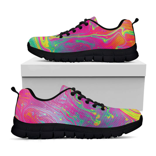 Psychedelic Formed Print Black Sneakers