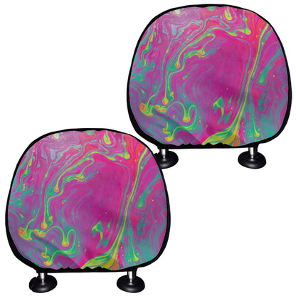Psychedelic Formed Print Car Headrest Covers