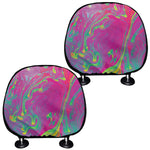Psychedelic Formed Print Car Headrest Covers