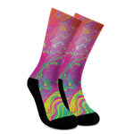 Psychedelic Formed Print Crew Socks