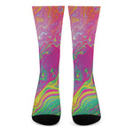 Psychedelic Formed Print Crew Socks