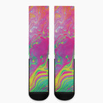 Psychedelic Formed Print Crew Socks
