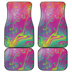 Psychedelic Formed Print Front and Back Car Floor Mats