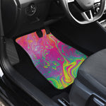 Psychedelic Formed Print Front and Back Car Floor Mats
