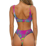 Psychedelic Formed Print Front Bow Tie Bikini