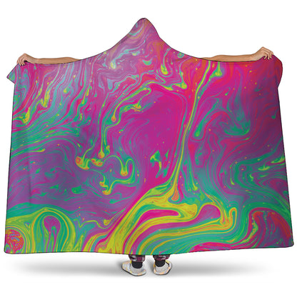Psychedelic Formed Print Hooded Blanket